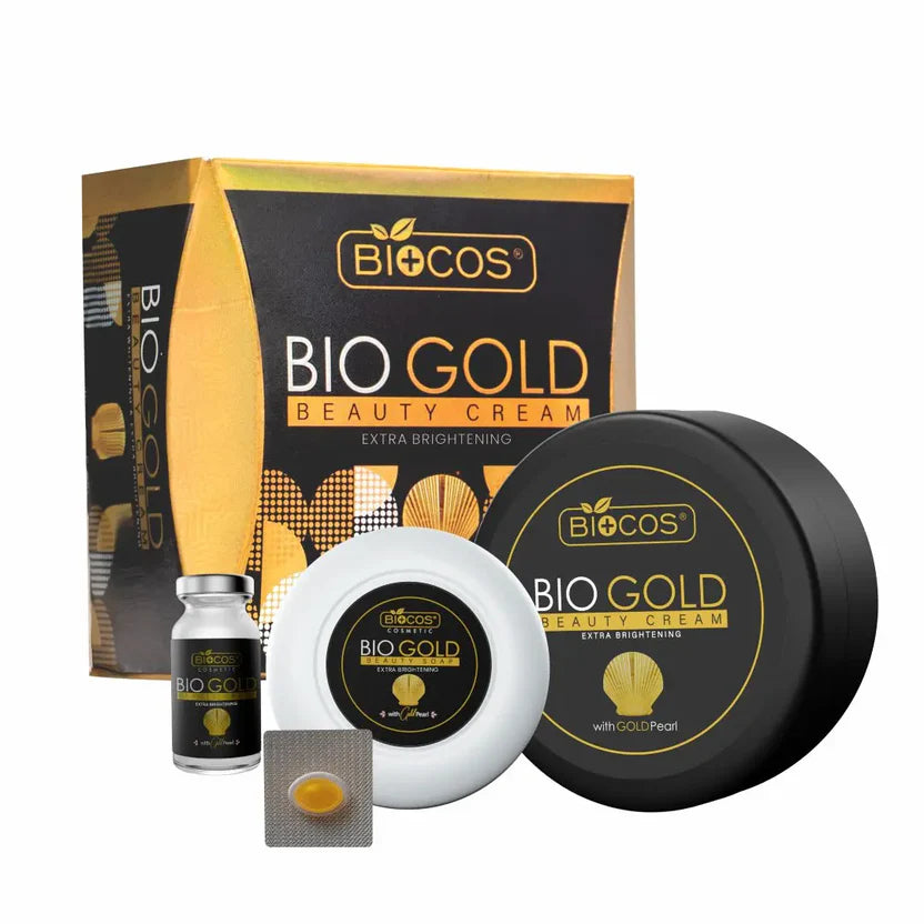 Bio Gold Beauty Cream 4in1 Brightening & Anti-Aging With Arbutin & Kojic Acid Reduces Wrinkles & Fine Lines