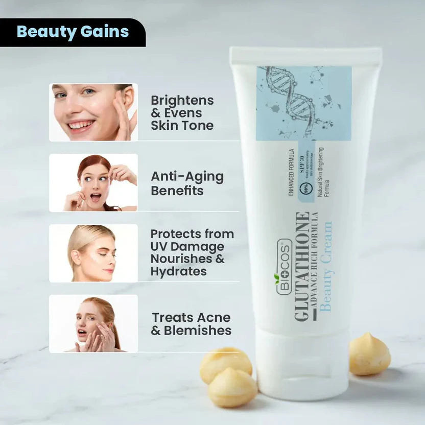 Glutathione Beauty Face Cream Brighten Skin With Aloe Vera & Hyaluronic Acid