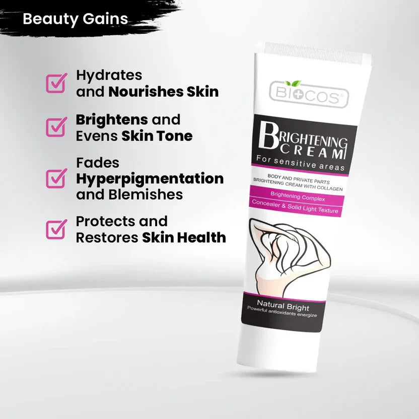 Whitening Cream For Sensitive Areas Brightening & Hydrating Formula With Collagen Fades Dark Spots