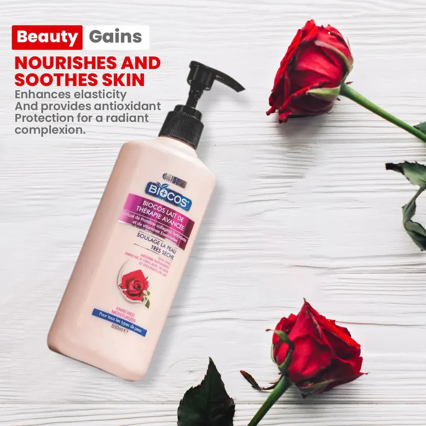 Rose Extract Body Lotion With Collagen & Essential Vitamins Hydrating Quick Absorb Formula For Severe Dryness