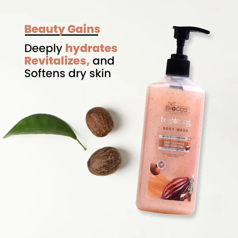 Almond Cocoa Butter Whitening Body Wash With Shea Butter Nourishes Rough & Dry Skin