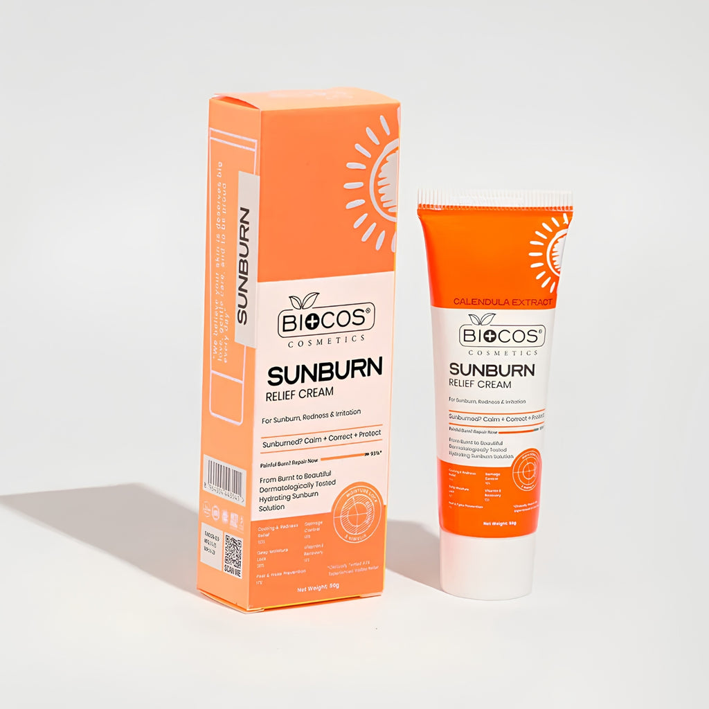 Biocos Sunburn Relief Cream with calendula extract for cooling after-sun hydration
