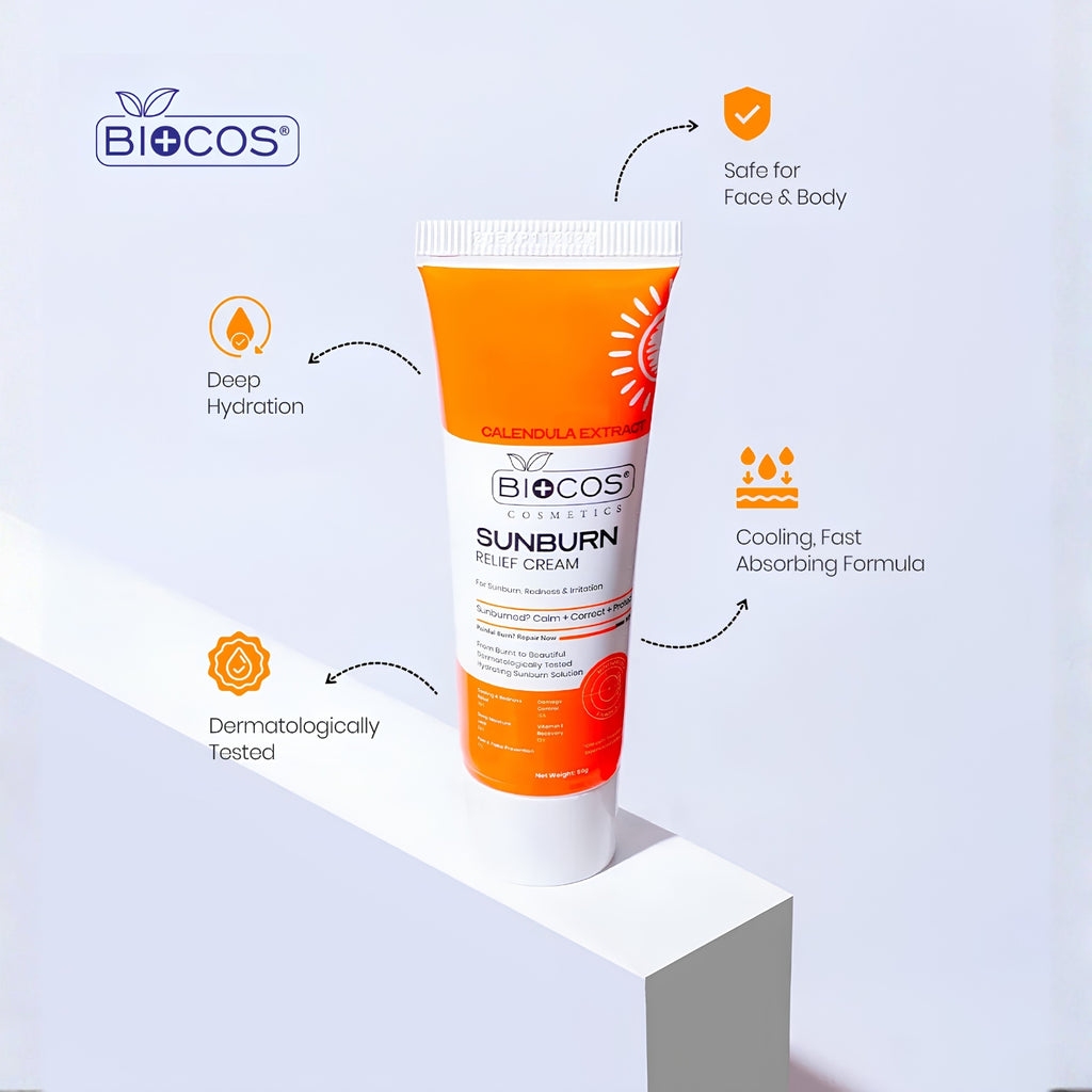 Biocos Sunburn Relief Cream for soothing dry-feeling skin after sun exposure