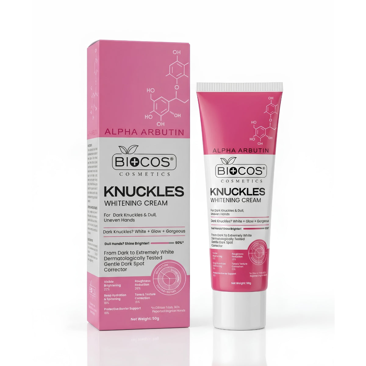 How to use Biocos Knuckles Whitening Cream on knuckles and hands