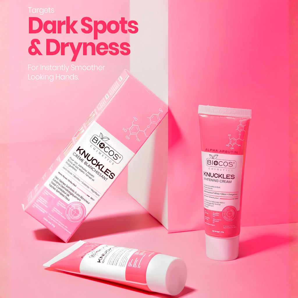 Biocos Knuckles Whitening Cream 50g tube and packaging