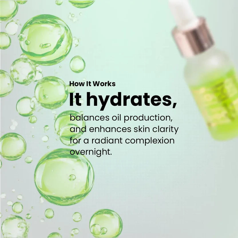 Aloe Vera Face Serum Hydrating & Brightening Skin With Hyaluronic Acid & Green Tea Anti-Acne Anti-Inflammatory