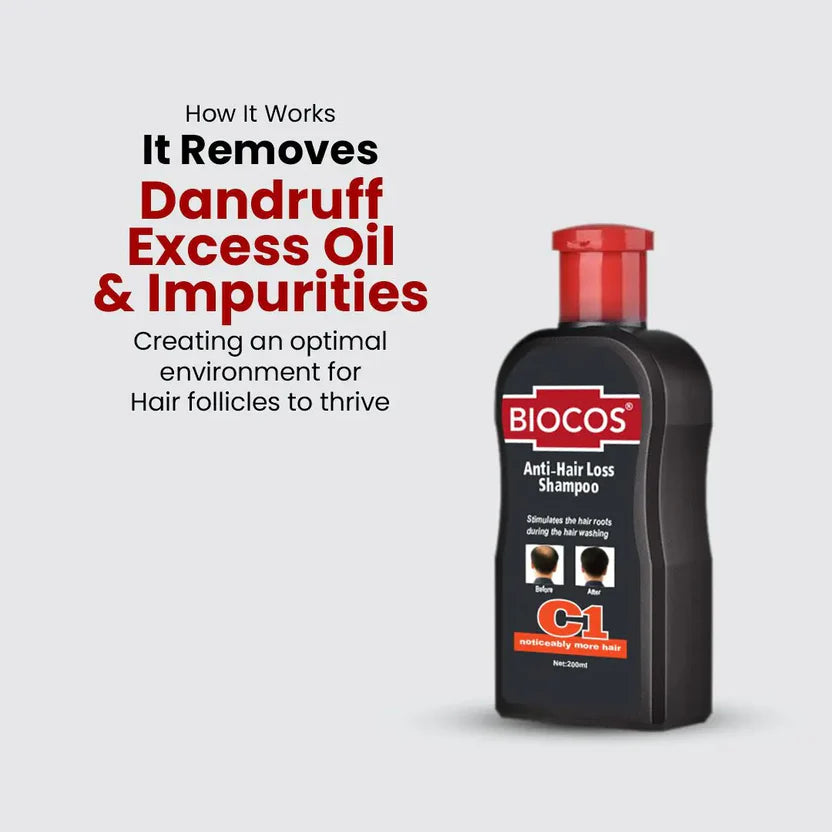 Anti-Hair Loss Shampoo with Coco Glucoside For Natural Hair Growth & Dandruff Control With British Technology for Fuller & Healthier Hair