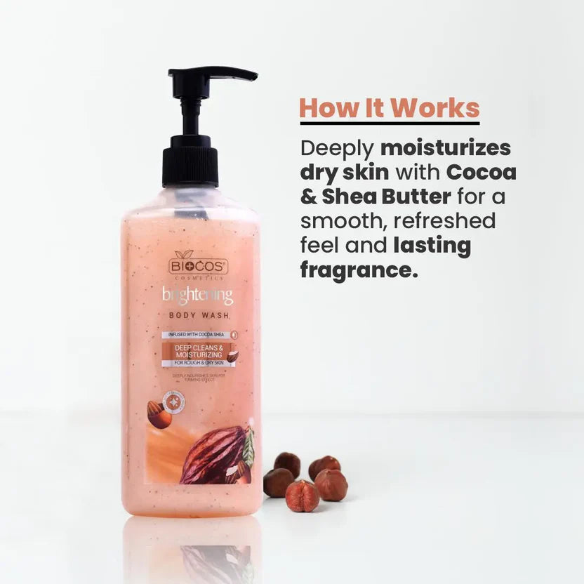 Almond Cocoa Butter Whitening Body Wash With Shea Butter Nourishes Rough & Dry Skin