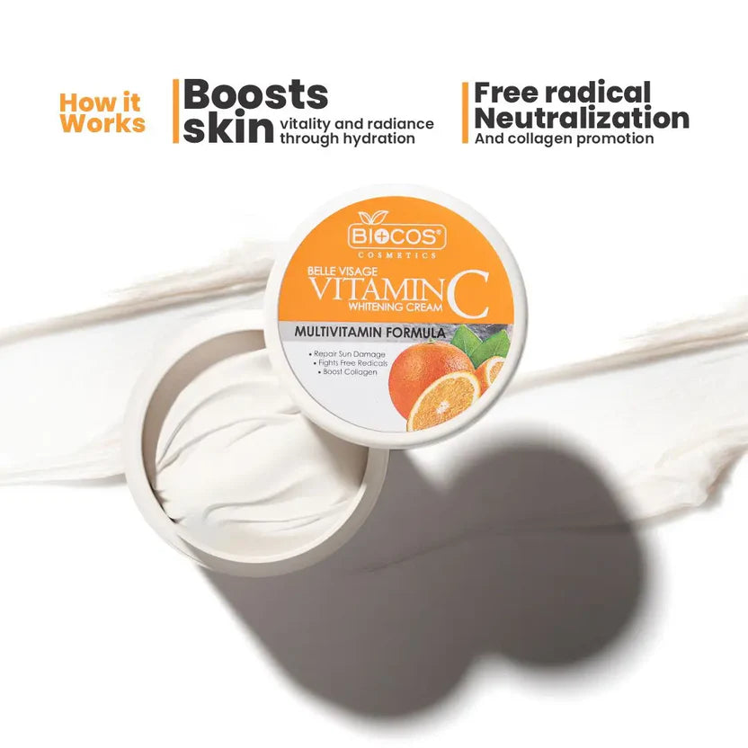 Vitamin C Beauty Cream & Serum Brightening Anti-Aging Collagen Boosting Formula With Aloe Vera
