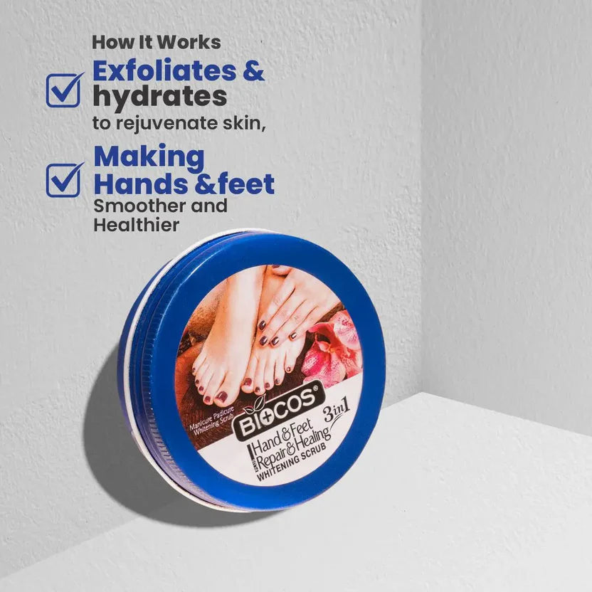 Hand & Feet Scrub With Vitamin E Olive Oil & Jojoba Oil Deeply Hydrates Removes Dry Skin Treats Cracked Heels Exfoliates & Moisturize