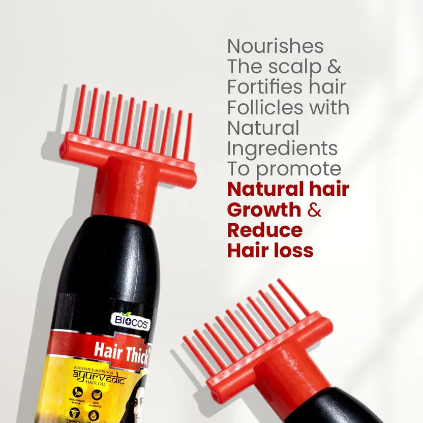 Hair Thick Ayurvedic Hair Oil Anti-Hair Fall & Growth With Moringa To Control Dandruff