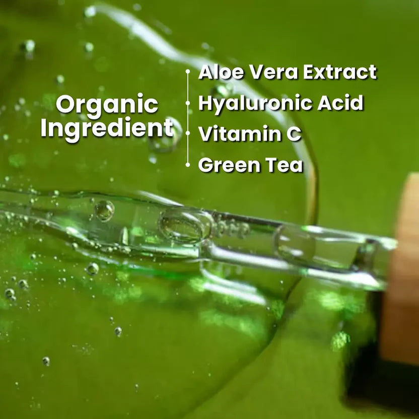 Aloe Vera Face Serum Hydrating & Brightening Skin With Hyaluronic Acid & Green Tea Anti-Acne Anti-Inflammatory