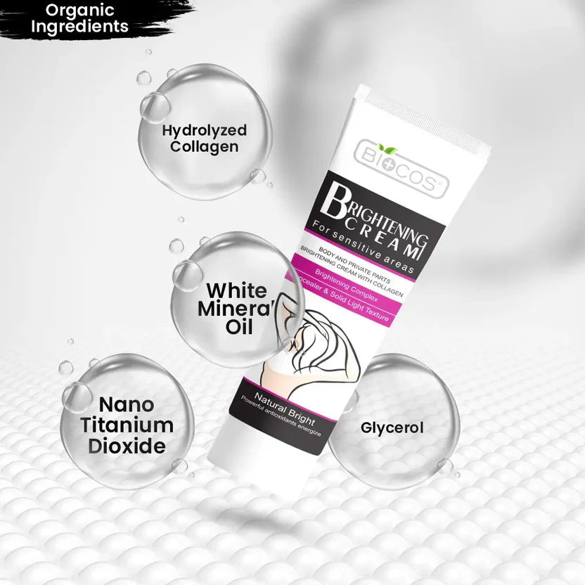 Whitening Cream For Sensitive Areas Brightening & Hydrating Formula With Collagen Fades Dark Spots