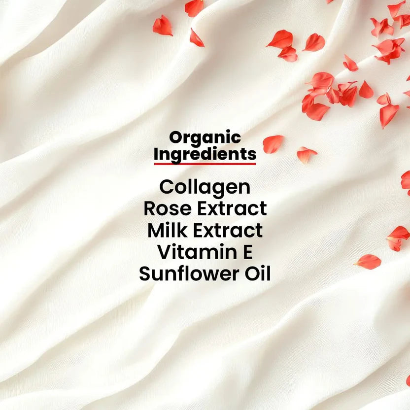 Rose Extract Body Lotion With Collagen & Essential Vitamins Hydrating Quick Absorb Formula For Severe Dryness