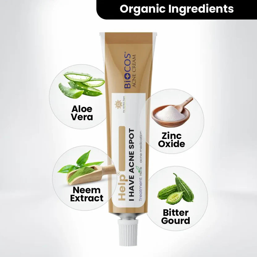 Anti Acne Cream Ffor Blemishes Scars & Breakouts Hydrating Formula With Aloe Vera & Neem Anti-Inflammatory