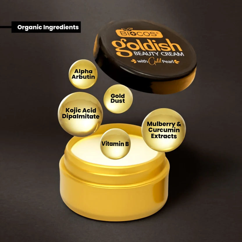 Goldish Beauty Cream 4in1 Set Reduces Fine Lines & Wrinkles Boosts Collagen With Arbutin Kojic Acid