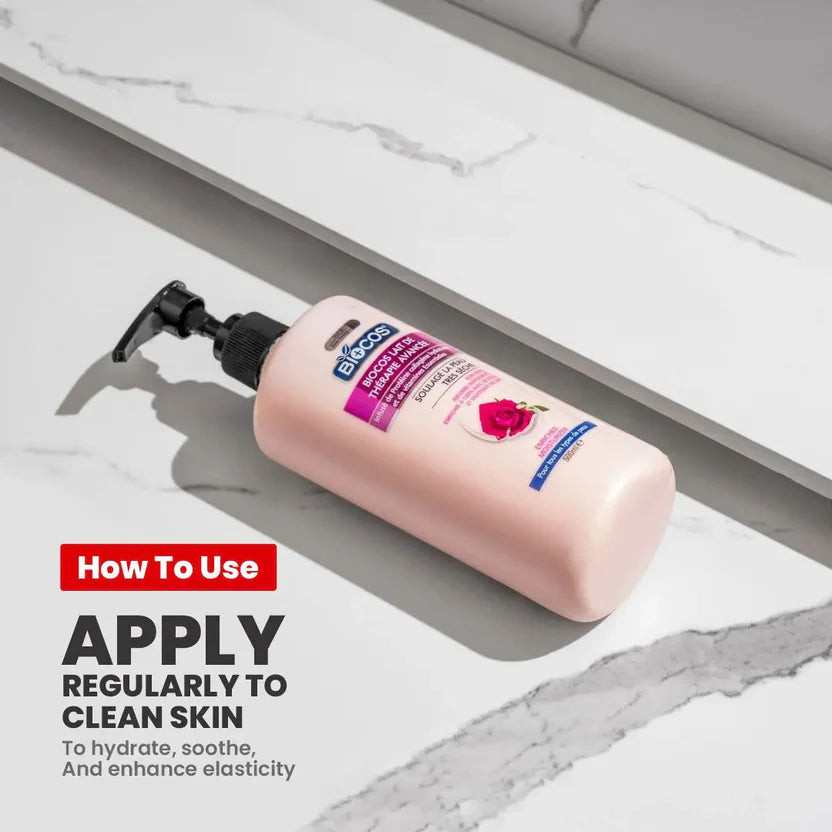 Rose Extract Body Lotion With Collagen & Essential Vitamins Hydrating Quick Absorb Formula For Severe Dryness