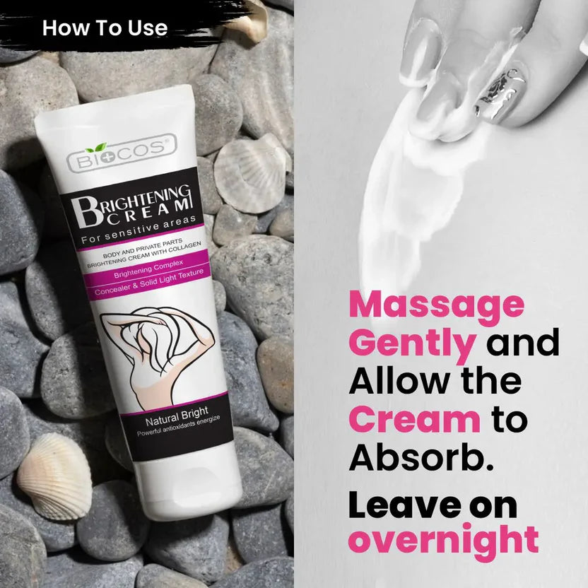 Whitening Cream For Sensitive Areas Brightening & Hydrating Formula With Collagen Fades Dark Spots