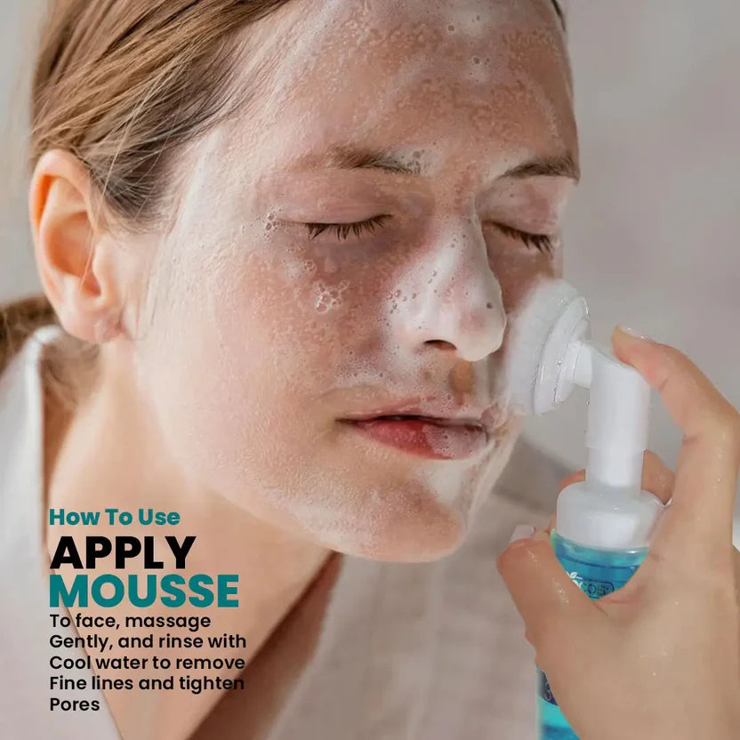 Hyaluronic Acid Face Wash Mousse With Brush Hydrating Cleanser With Aloe Vera Deep Pore Cleansing