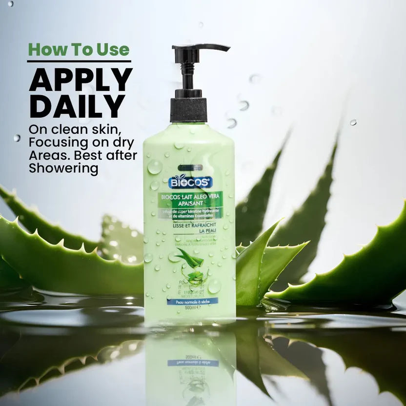 Aloe Vera Body Lotion Soothes & Restores Dry Damaged Skin For Stretch Marks Scars & Sunburn Relief