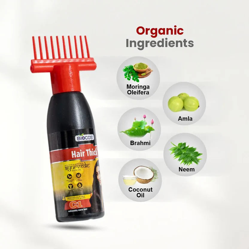 Hair Thick Ayurvedic Hair Oil Anti-Hair Fall & Growth With Moringa To Control Dandruff