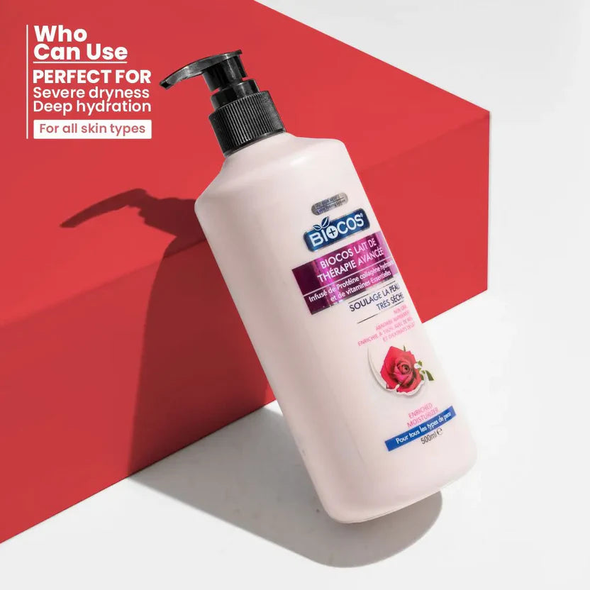 Rose Extract Body Lotion With Collagen & Essential Vitamins Hydrating Quick Absorb Formula For Severe Dryness