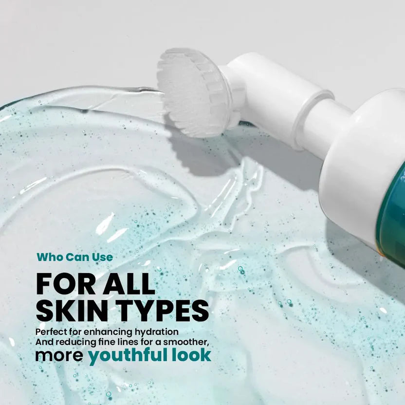 Hyaluronic Acid Face Wash Mousse With Brush Hydrating Cleanser With Aloe Vera Deep Pore Cleansing