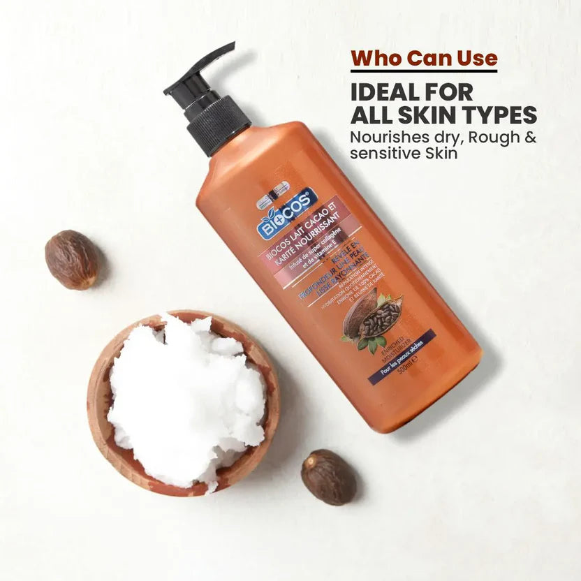 Shea Butter Body Lotion For Dry Skin Moisturising Cocoa Butter Vitamin E & Natural Hydration Non-Greasy