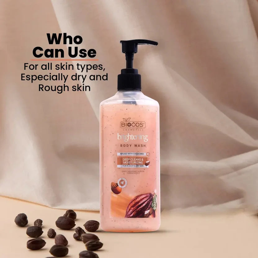 Almond Cocoa Butter Whitening Body Wash With Shea Butter Nourishes Rough & Dry Skin