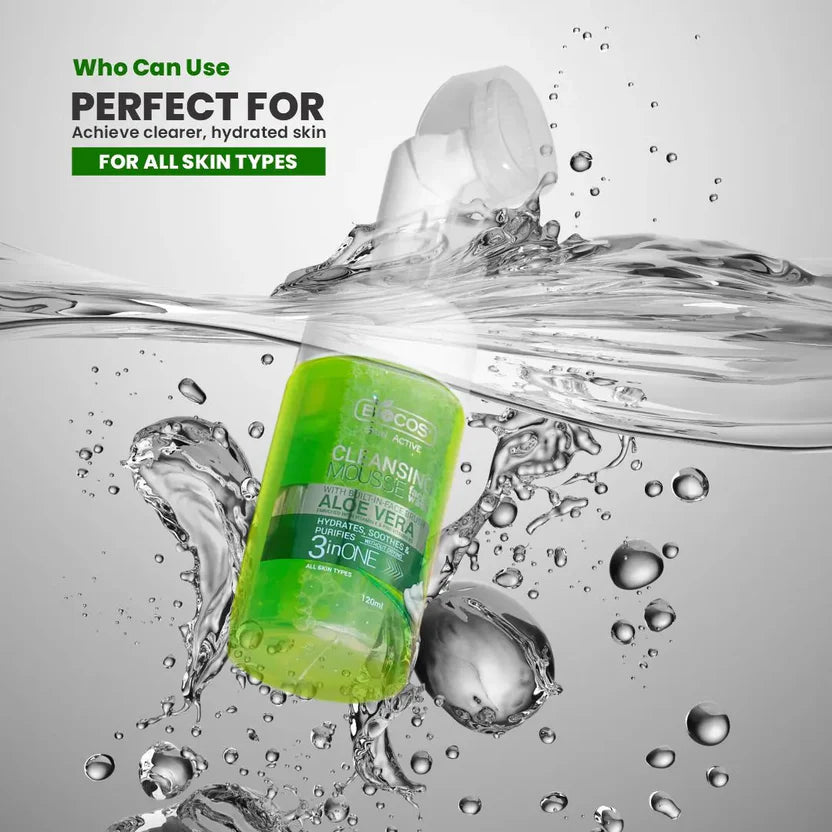 Aloe Vera Face Wash Mousse With Brush Refreshing Cleanser With Pro-Vitamin B5 Deep Pore Cleansing