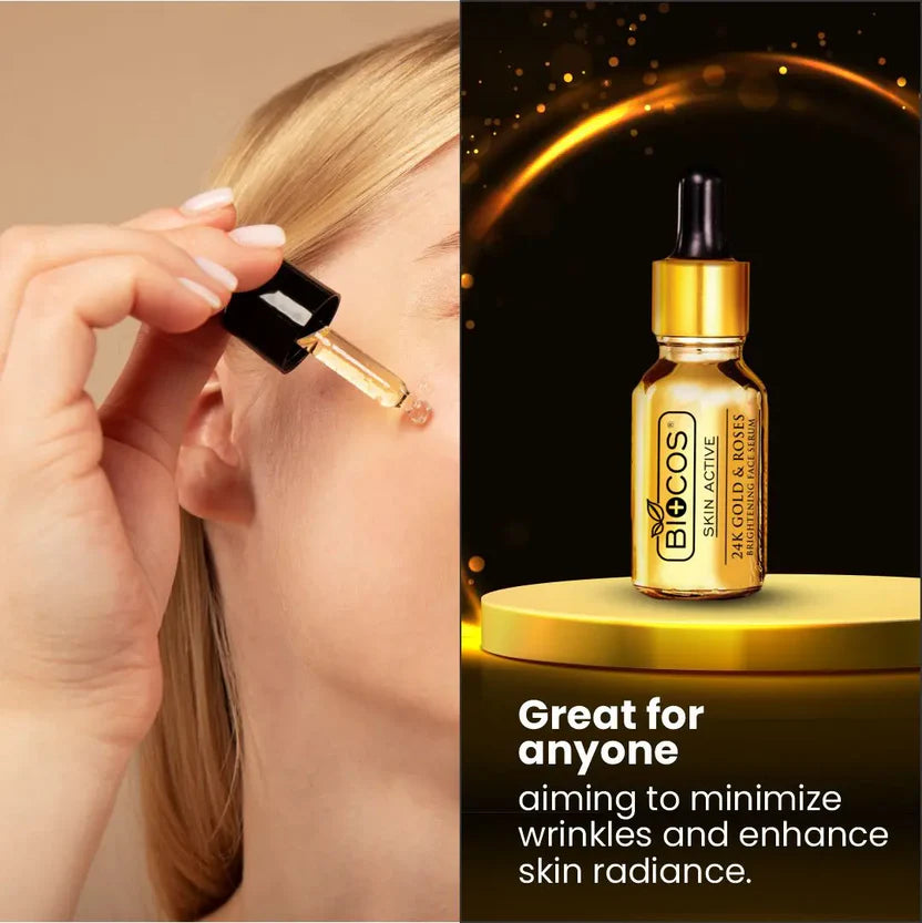 24K Gold Serum Anti-Aging & Whitening With Argan Oils Reduces Wrinkles & Prevents Premature Aging