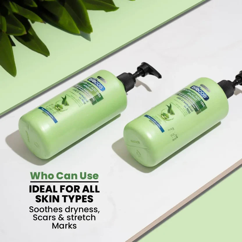 Aloe Vera Body Lotion Soothes & Restores Dry Damaged Skin For Stretch Marks Scars & Sunburn Relief