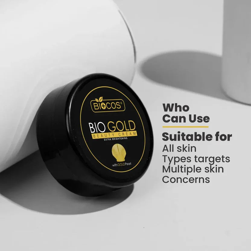 Bio Gold Beauty Cream 4in1 Brightening & Anti-Aging With Arbutin & Kojic Acid Reduces Wrinkles & Fine Lines