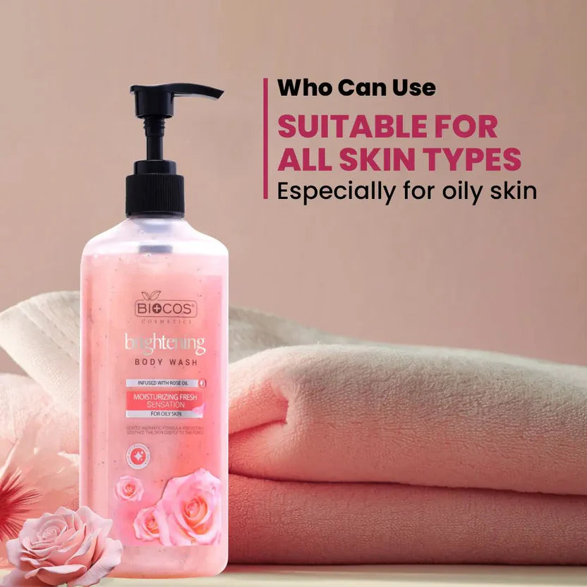 Rose Extract Whitening Body Wash With Glycerin Nourishes & Refreshes Skin