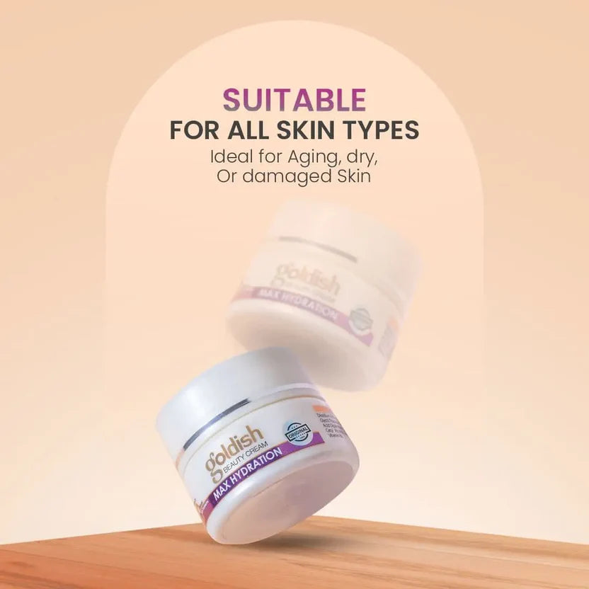 Max Hydration Goldish Anti Aging Beauty Cream Brightening & Hydrating Formula With Vitamin B6 & Arbutin