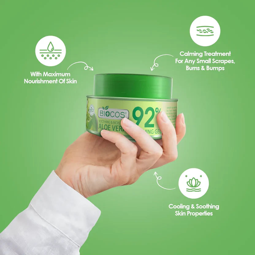 Aloe Vera Soothing Gel Hydrates & Calms Irritated Skin Instant Holiday Summer Sunburn Relief