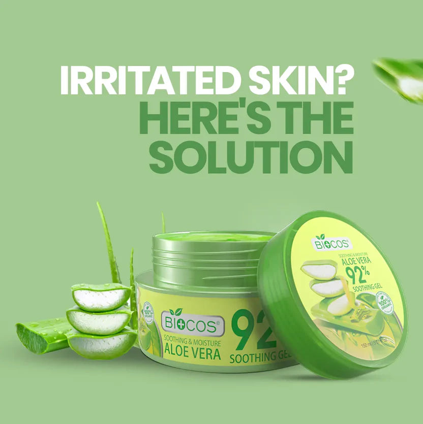 Aloe Vera Soothing Gel Hydrates & Calms Irritated Skin Instant Holiday Summer Sunburn Relief
