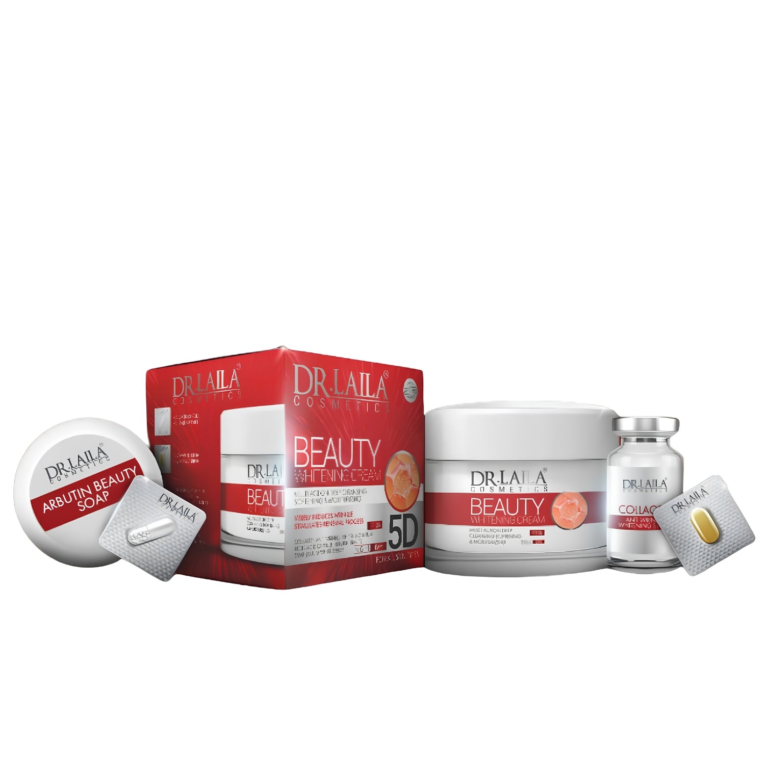 Dr Laila Beauty 5D Whitening Cream Pack with Serum and Soap