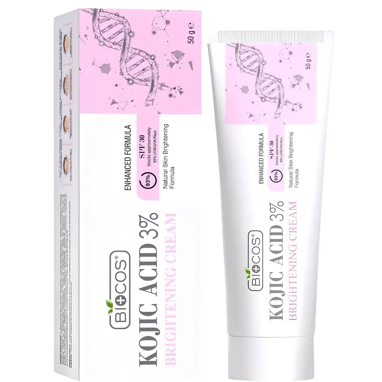 BIOCOS Kojic Acid 3% Brightening Cream with box - Enhanced Formula SPF 30