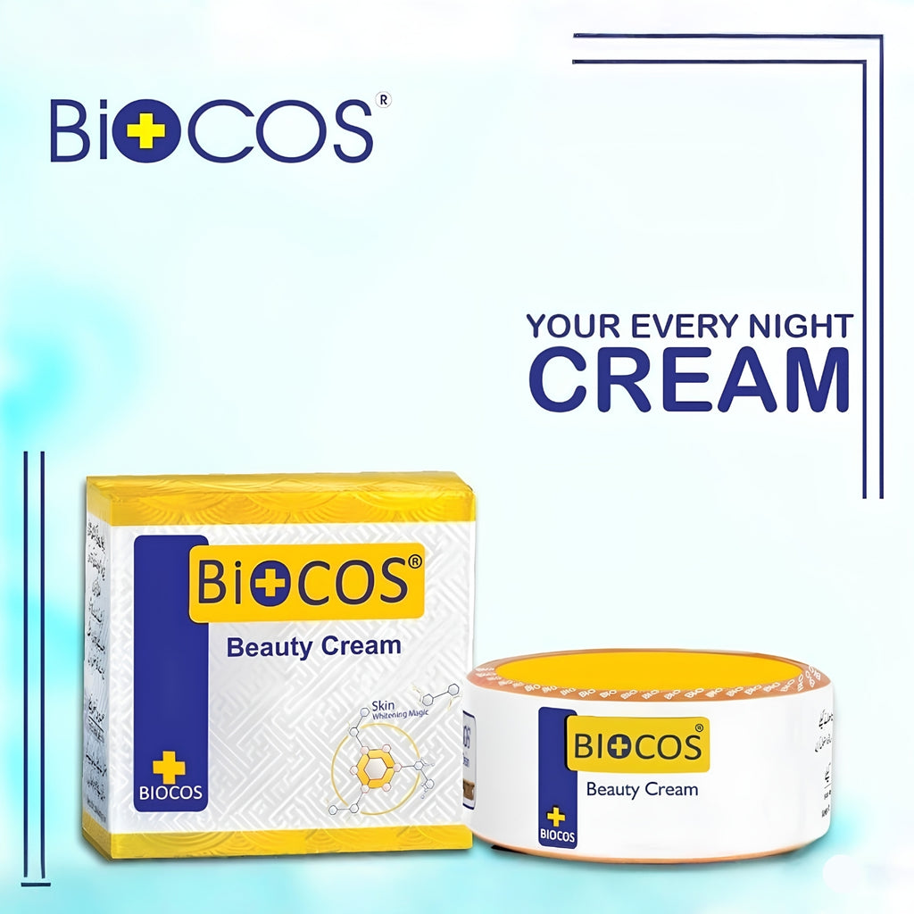 BIOCOS Beauty Cream jar and box - Your Every Night Cream with BIOCOS logo