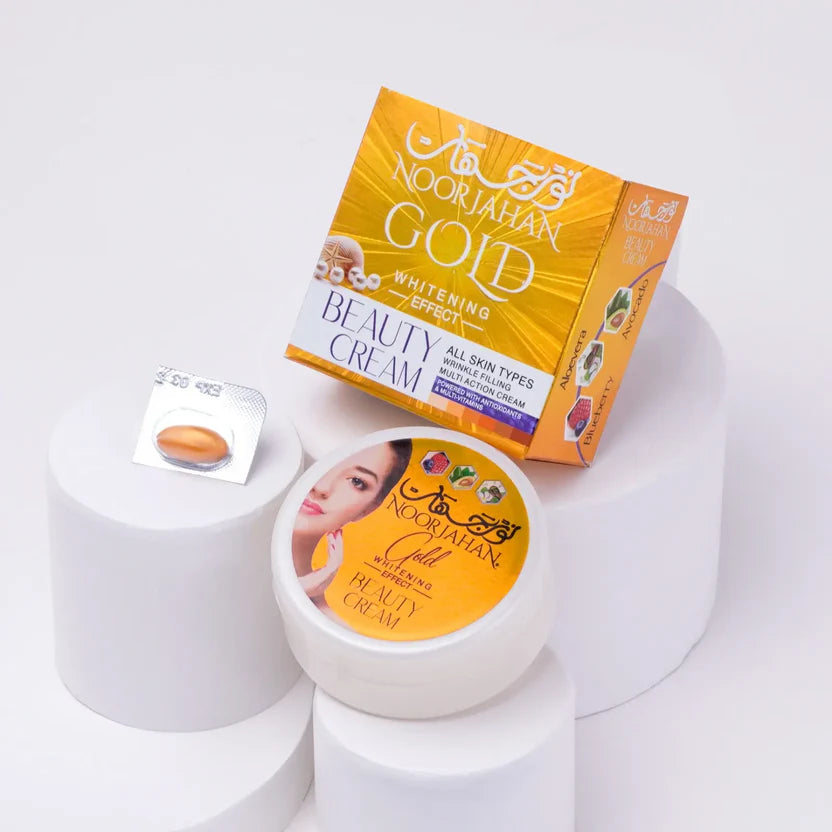 Noor Jahan Gold Cream Lightens Dark Circles Reduces Wrinkles & Freckles Brightens Skin